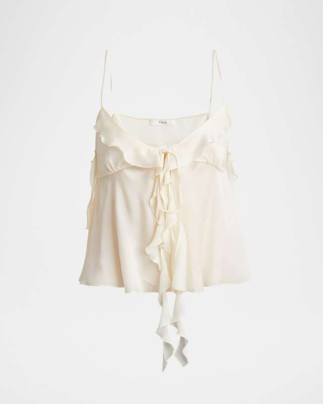 Ruffle Satin Silk Top